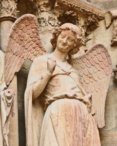 A smiling Angel Gabriel from Reims Cathedral