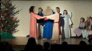 A photo of trainee teachers at Antioch University performing the Paradise Play.